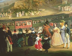 Åpningen av Napoli-Portici-jernbanen i 1839 (detalj fra 20137)